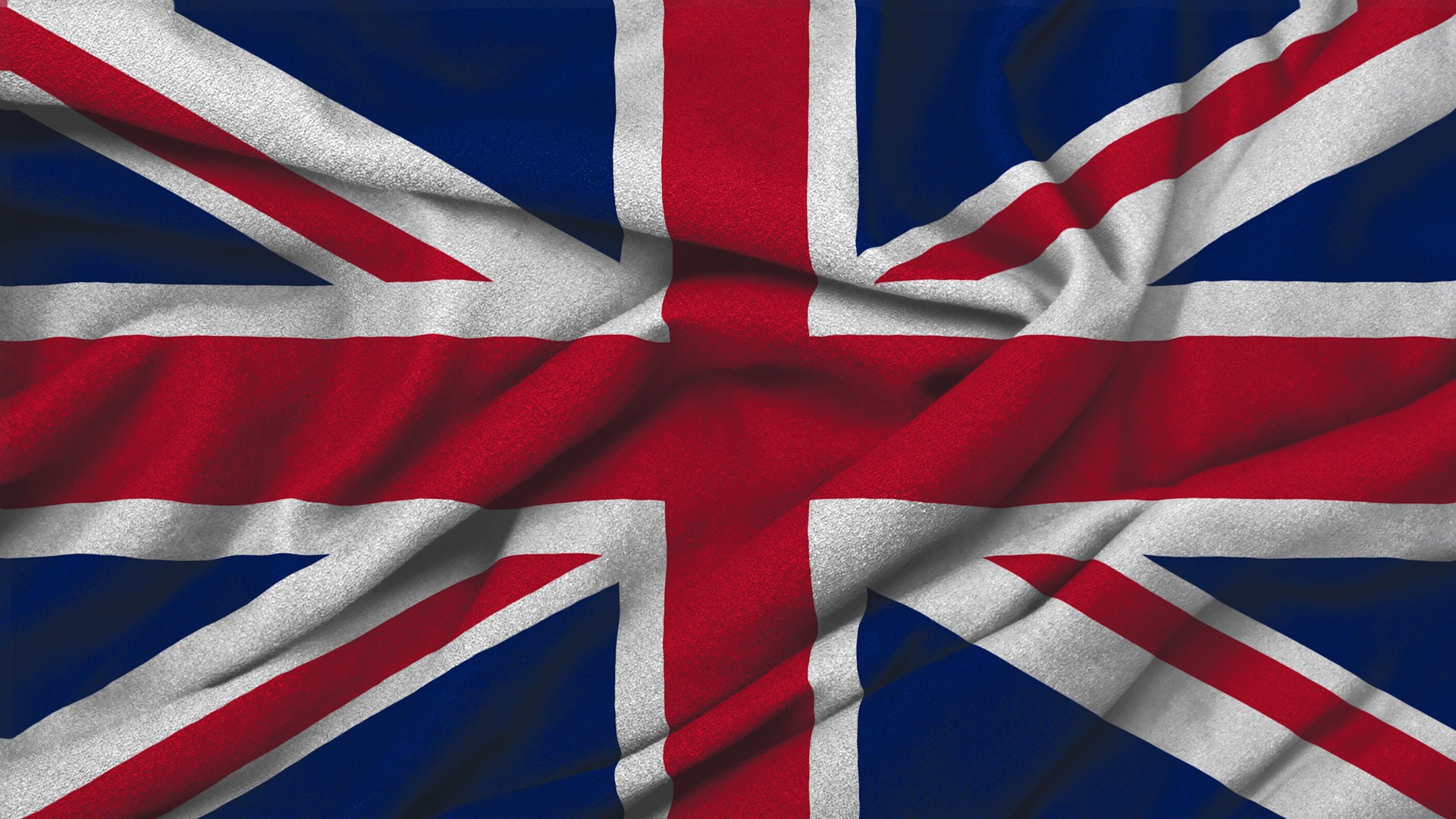 United Kingdom national flag on wavy background